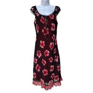 Vintage 90's Layered Bias Cut Dress w Lace Trim - Whimsigoth Fairy Grunge size 6